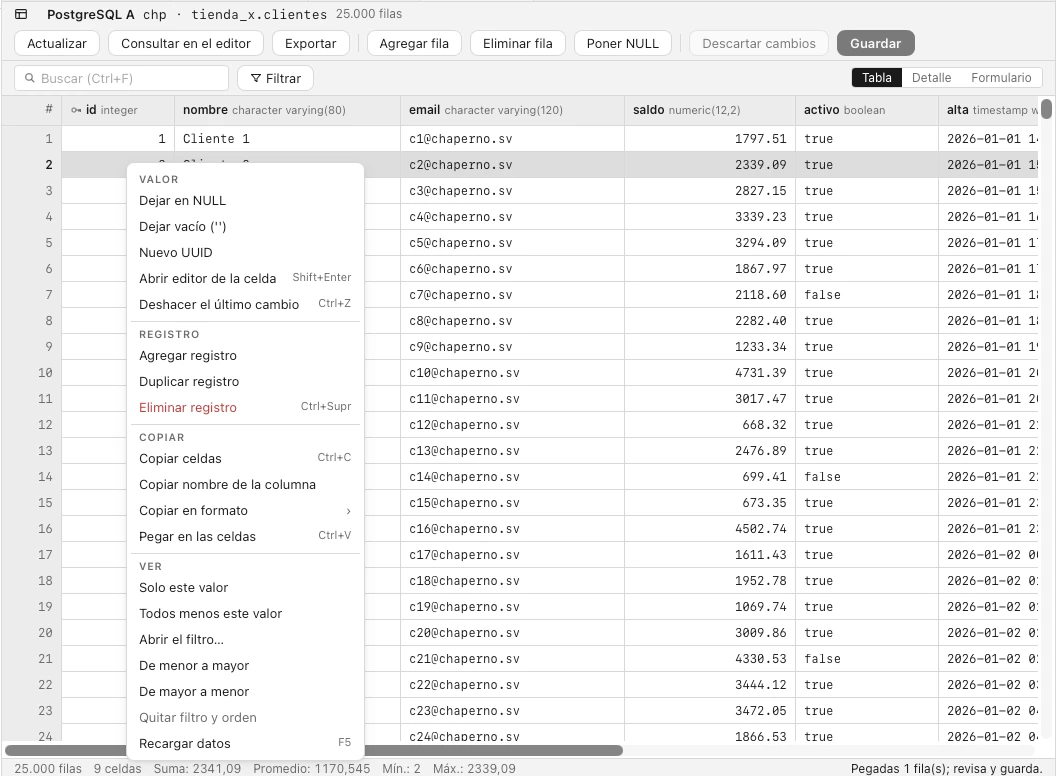 Copy and paste between servers.